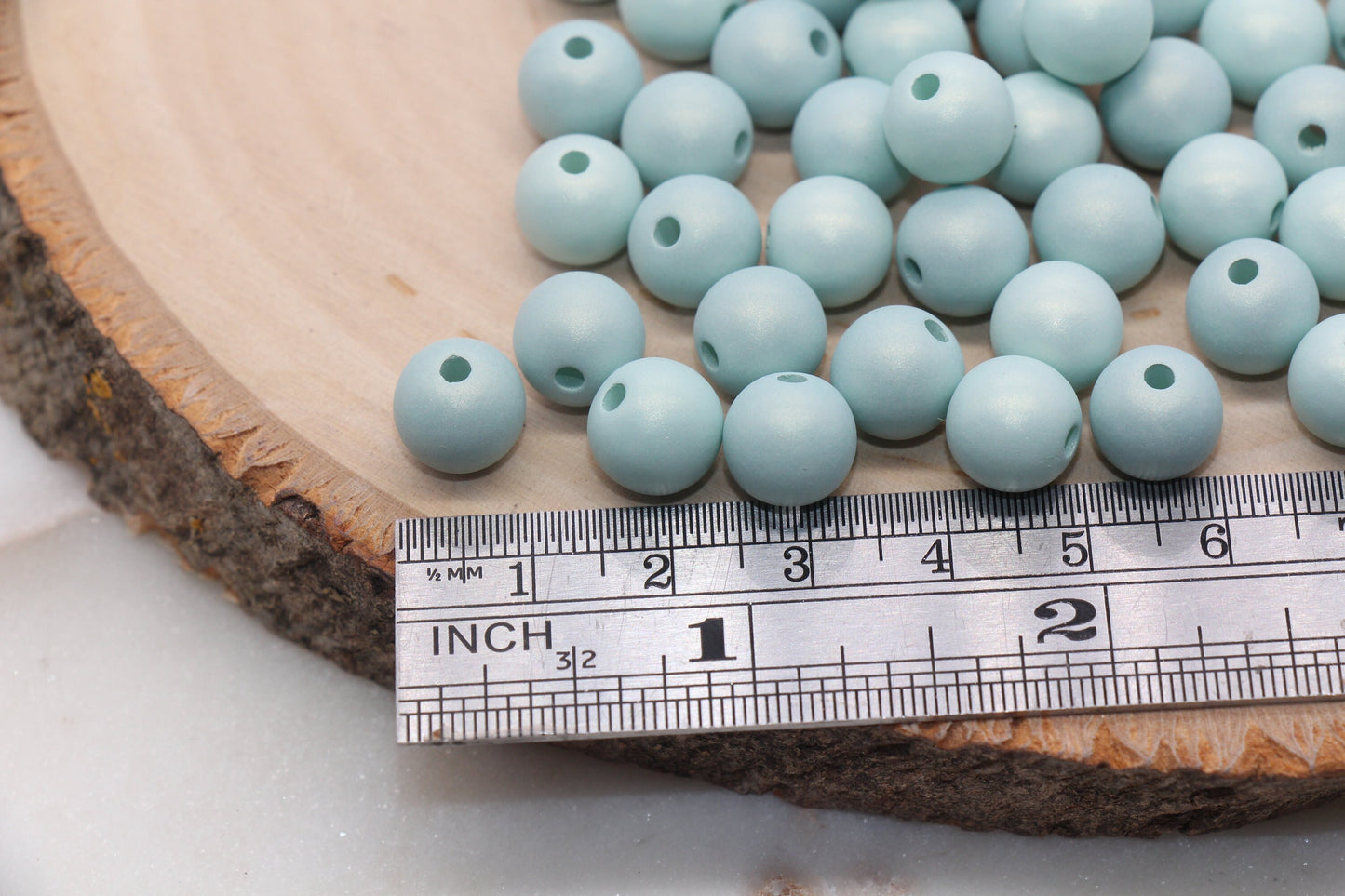 10mm Dusty Green Shimmer Bubblegum Beads, Plastic Beads, Acrylic Beads