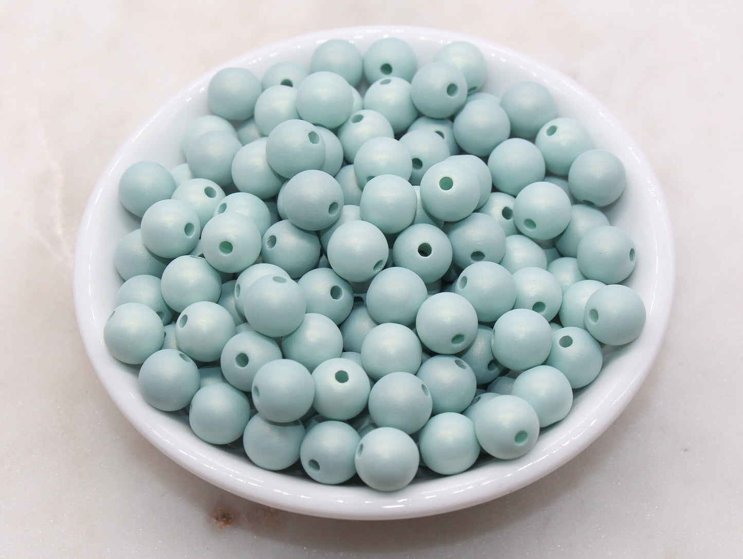 10mm Dusty Green Shimmer Bubblegum Beads, Plastic Beads, Acrylic Beads