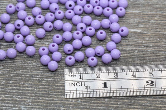 6mm Lavender Gumball Beads, Round Acrylic Purple Loose Beads, Bubblegum Beads, Chunky Beads, Bubble Gum Beads, Smooth Round Beads #1337