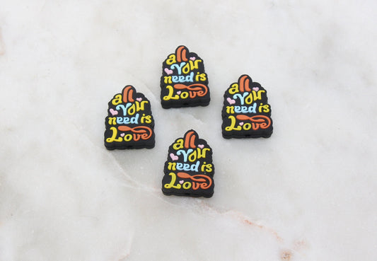 All You Need Is Love Silicone Beads, Love Silicone Beads, Silicone Loose Beads, Focal Beads, Pen Beads #397