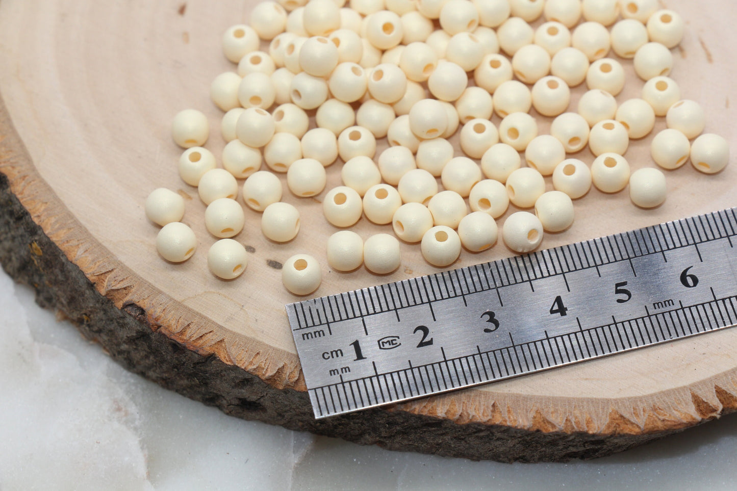 6mm Creamy Yellow Shimmer Gumball Beads, Round Acrylic Loose Beads, Bubblegum Beads, Chunky Beads, Round Plastic Beads #620