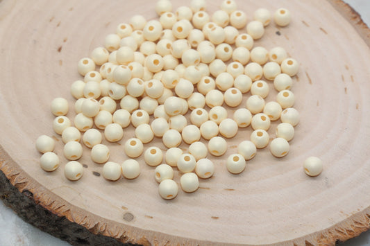 6mm Creamy Yellow Shimmer Gumball Beads, Round Acrylic Loose Beads, Bubblegum Beads, Chunky Beads, Round Plastic Beads #620