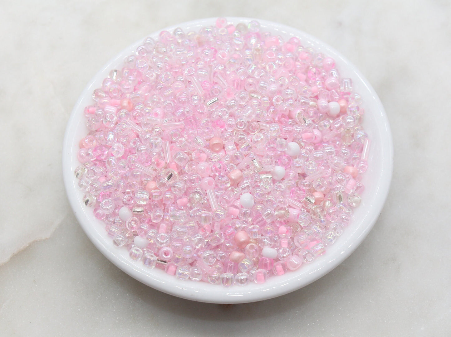 Mix Pink Glass Seed Beads, 4mm 6/0 Glass Round Seed Beads, Mix Multicolor Seed Beads, Rocailles Beads, Valentine's Themed Beads #2913