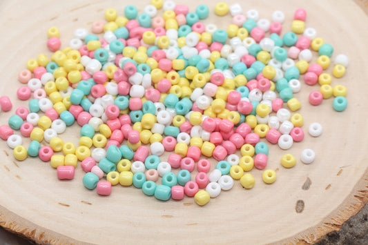 Mix Glass Seed Beads, 4mm 6/0 Glass Seed Beads, Mix Multicolor Seed Beads, Rocailles Beads, Beading Supplies, Bracelet Glass Beads #2920
