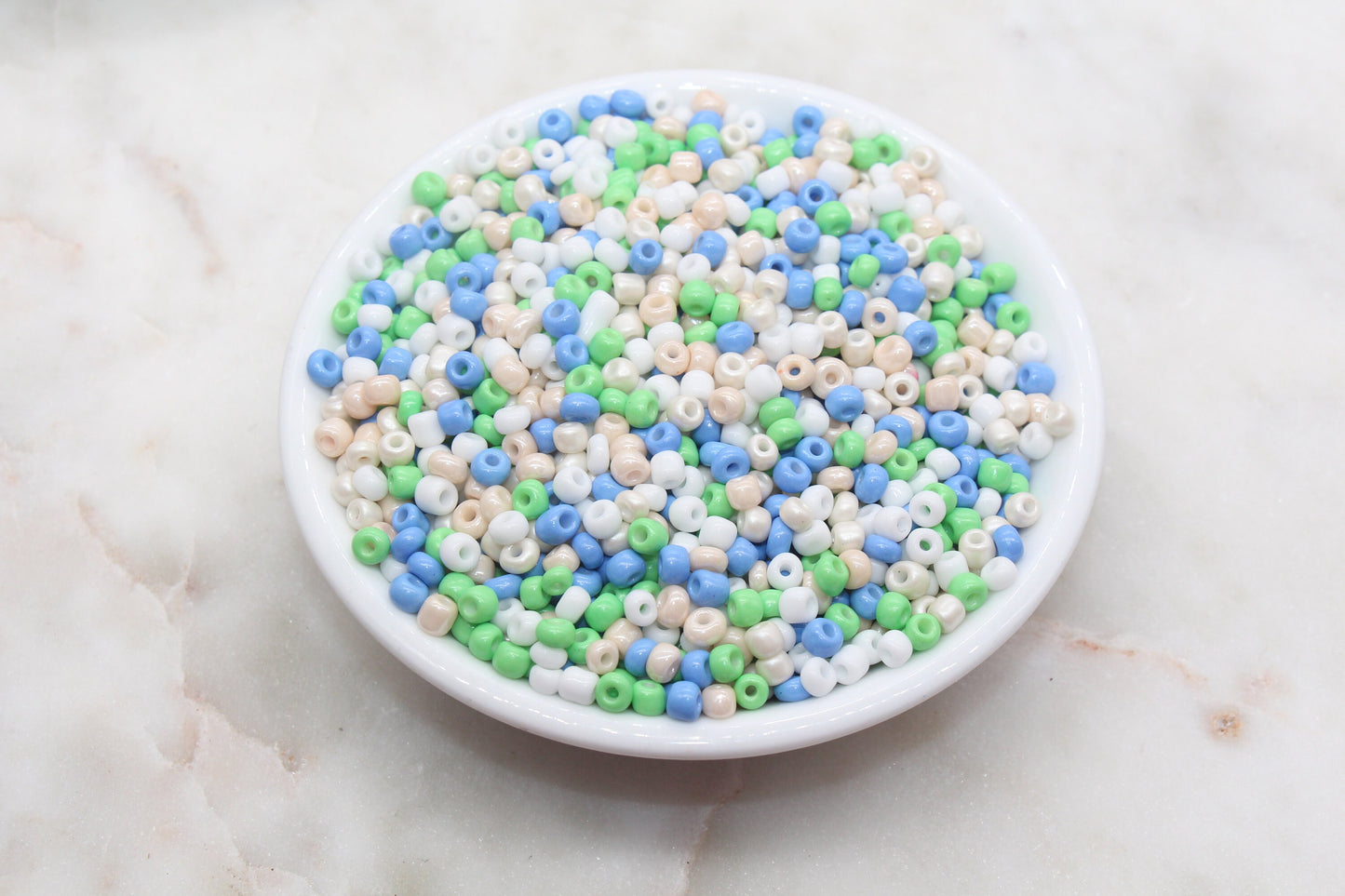 Mix Glass Seed Beads, 4mm 6/0 Glass Seed Beads, Blue Green White Mix Seed Beads, Rocailles Beads, Beading Supplies, Bracelet Beads #2930