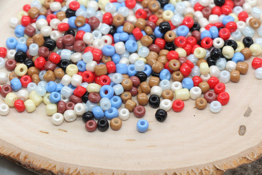 Mix Glass Seed Beads, 4mm 6/0 Glass Seed Beads, Mix Multicolor Seed Beads, Rocailles Beads, Beading Supplies, Bracelet Glass Beads #2947
