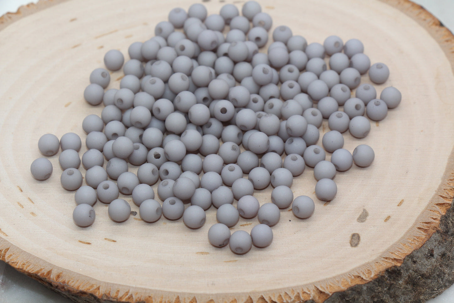 6mm Matte Gray Gumball Beads, Frosted Round Acrylic Loose Beads, Matte Bubblegum Beads, Chunky Beads, Round Plastic Beads #2967