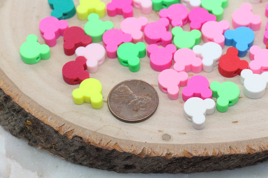 Mouse Polymer Clay Beads, Mix Color Cane Beads, Mickey Mouse Beads, Fimo Cane Beads, Jewelry Beads, Beads for Bracelet #71