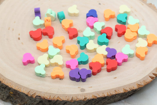 Mouse Polymer Clay Beads, Mix Color Cane Beads, Mickey Mouse Beads, Fimo Cane Beads, Jewelry Beads, Beads for Bracelet #397