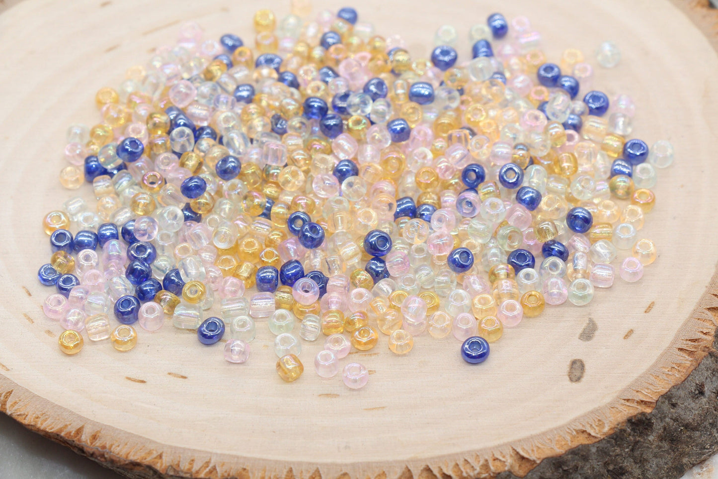 Mix Iridescent Glass Seed Beads, 4mm 6/0 Glass Seed Beads, Multicolor Seed Beads, Rocailles Beads, Beading Supplies, Bracelet Beads #2937