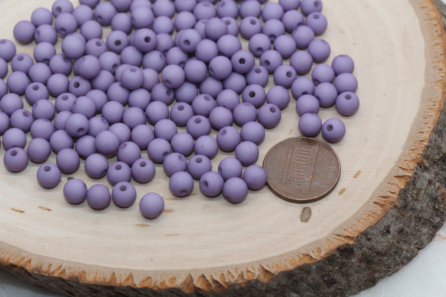 6mm Matte Dusty Lavender Gumball Beads, Frosted Round Acrylic Loose Beads, Matte Bubblegum Beads, Chunky Beads, Round Plastic Beads #2965