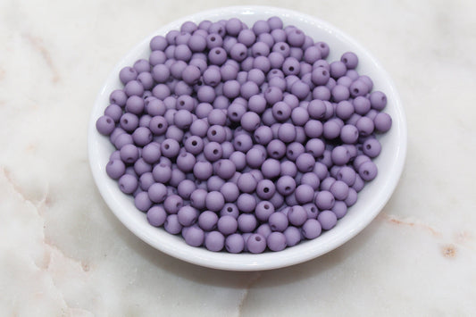 6mm Matte Dusty Lavender Gumball Beads, Frosted Round Acrylic Loose Beads, Matte Bubblegum Beads, Chunky Beads, Round Plastic Beads #2965