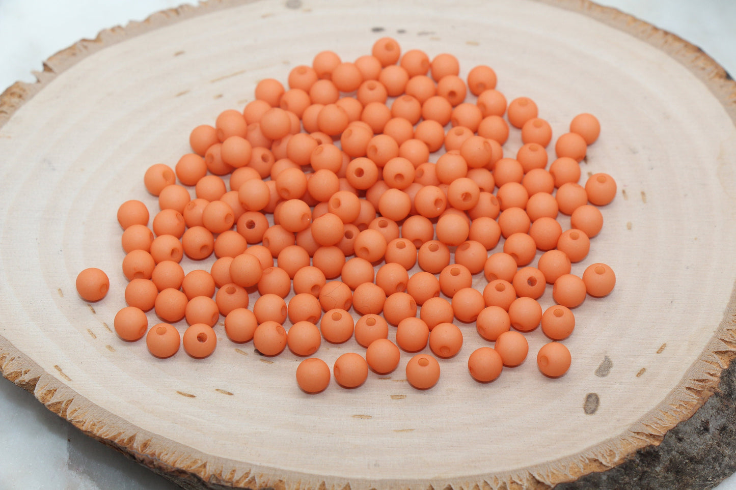 6mm Matte Orange Gumball Beads, Frosted Round Acrylic Loose Beads, Matte Bubblegum Beads, Chunky Beads, Round Plastic Beads #2966