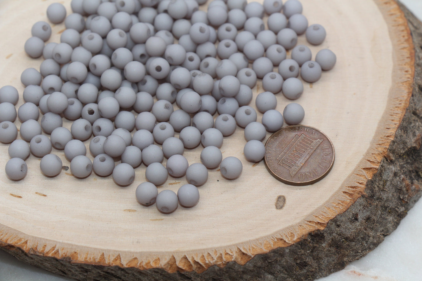6mm Matte Gray Gumball Beads, Frosted Round Acrylic Loose Beads, Matte Bubblegum Beads, Chunky Beads, Round Plastic Beads #2967