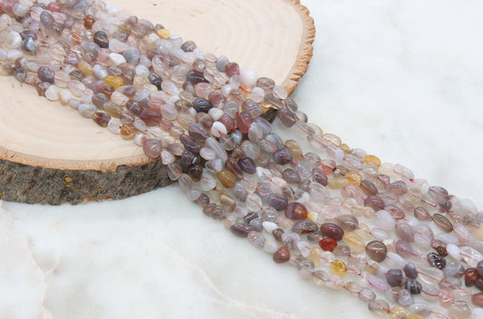 Botswana Agate Beads, Gemstone Nugget Beads, Loose Beads, Pebble Nugget Beads, Size 6mm-7mm #10