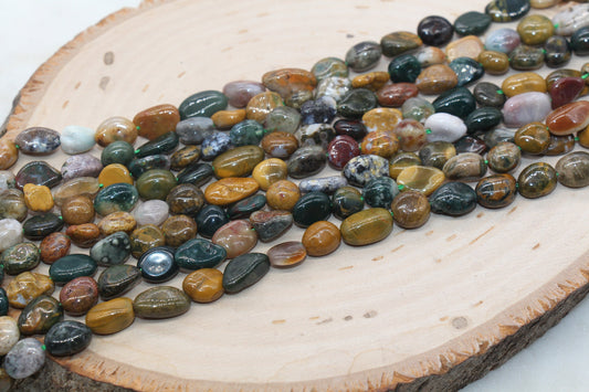 Ocean Jasper Nugget Beads, Gemstone Loose Beads, Pebble Beads, Nugget Beads, Size 6mm-8mm, #50