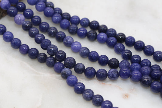 8mm Blue Sodalite Beads, Blue Gemstone Loose Beads, Smooth Round Beads #272