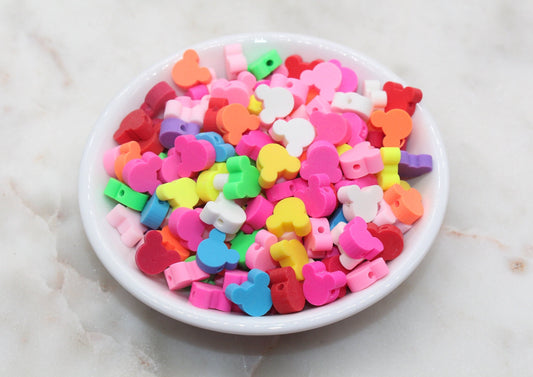 Mouse Polymer Clay Beads, Mix Color Cane Beads, Mickey Mouse Beads, Fimo Cane Beads, Jewelry Beads, Beads for Bracelet #71
