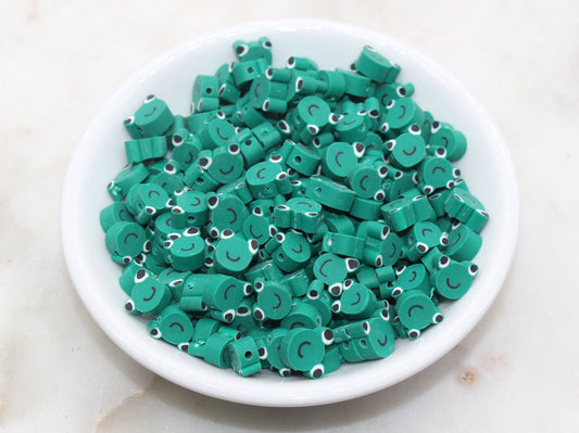 Green Frog Polymer Clay Beads, Kawaii Frog Clay Beads, Jewelry Beads, Bead for Bracelet #223