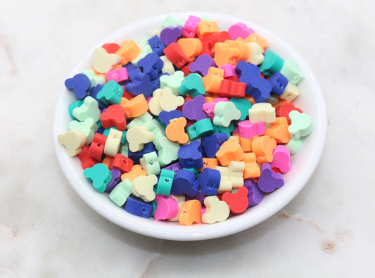 Mouse Polymer Clay Beads, Mix Color Cane Beads, Mickey Mouse Beads, Fimo Cane Beads, Jewelry Beads, Beads for Bracelet #397