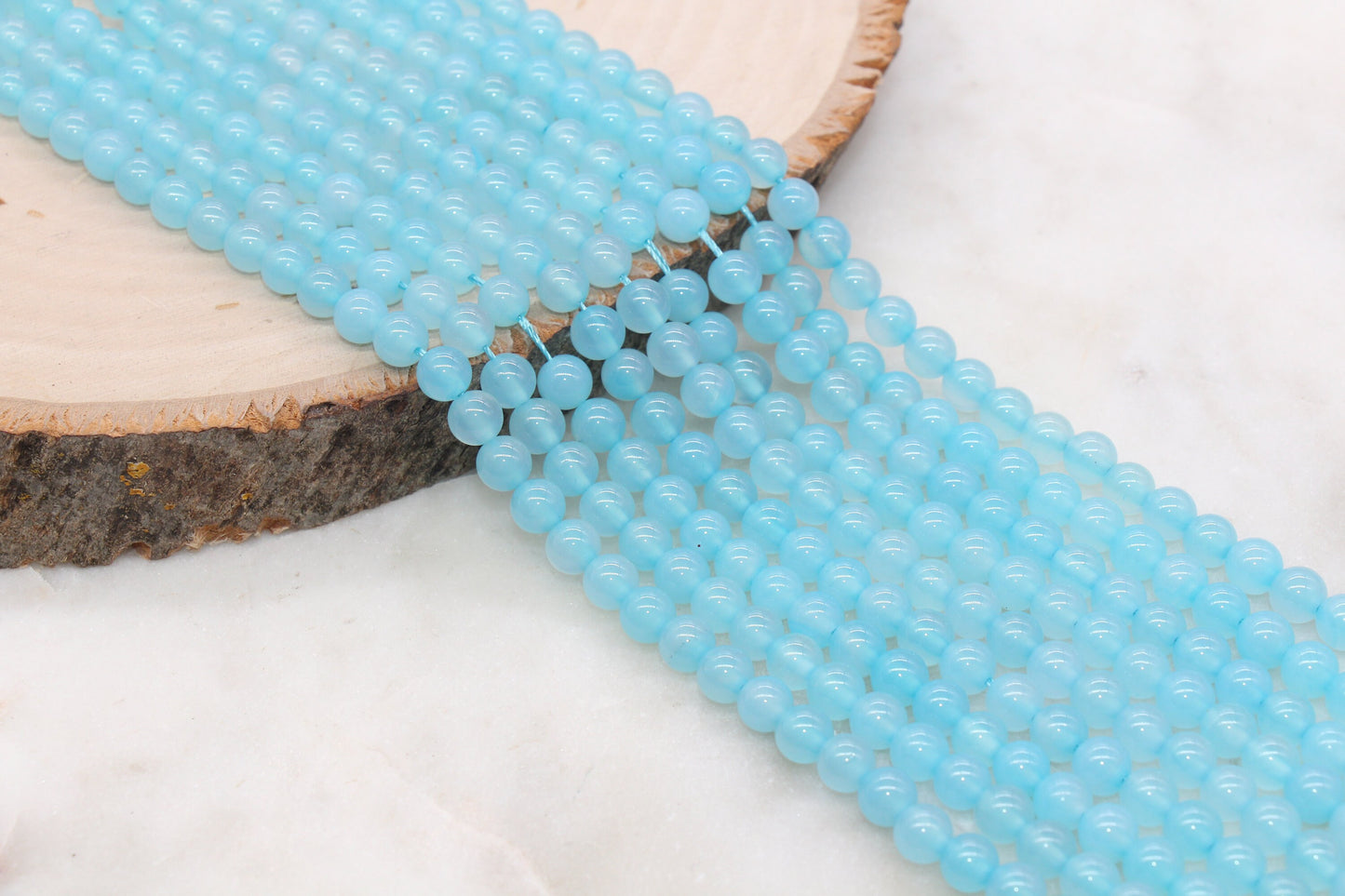 Blue Agate Beads, Blue Gemstones Round Beads, Size 6mm 8mm 10mm #267
