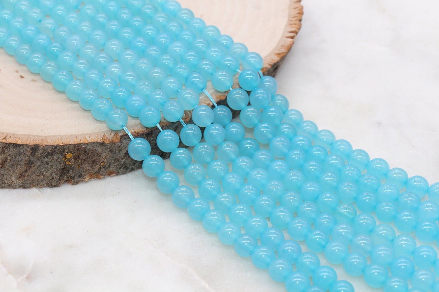 Blue Agate Beads, Blue Gemstones Round Beads, Size 6mm 8mm 10mm #267