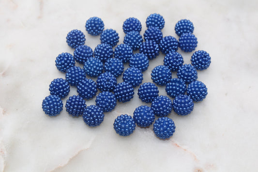 12mm Royal Blue Berry Beads, Acrylic Beads, Round Acrylic Loose Beads, Bubblegum Beads, Chunky Beads, Beads for Bracelet #2984