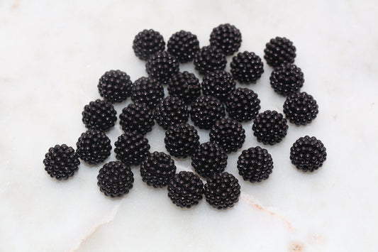 12mm Black Berry Beads, Acrylic Beads, Round Acrylic Loose Beads, Bubblegum Beads, Chunky Beads, Beads for Bracelet #2986