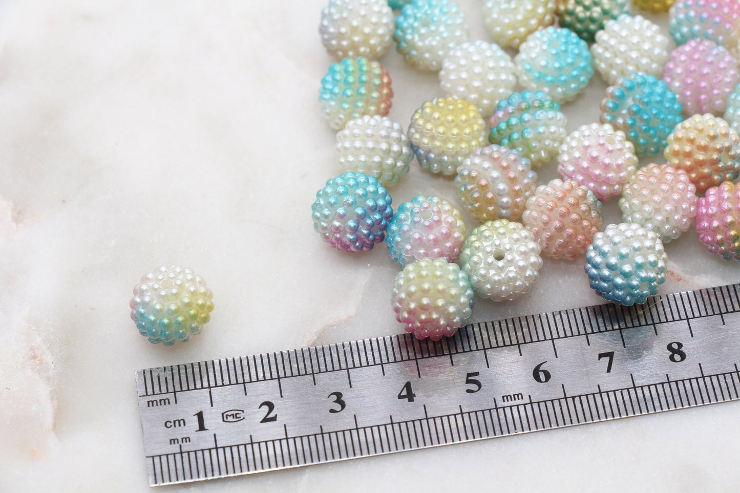 12mm Mix Ombre Berry Beads, Imitation Pearl Acrylic Beads, Pearly Round Acrylic Loose Beads, Bubblegum Beads, Chunky Beads #2998