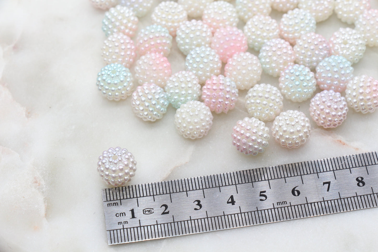 12mm Pink and Blue Ombre Berry Beads, Imitation Pearl Acrylic Beads, Pearly Round Acrylic Loose Beads, Bubblegum Beads, Chunky Beads #3003