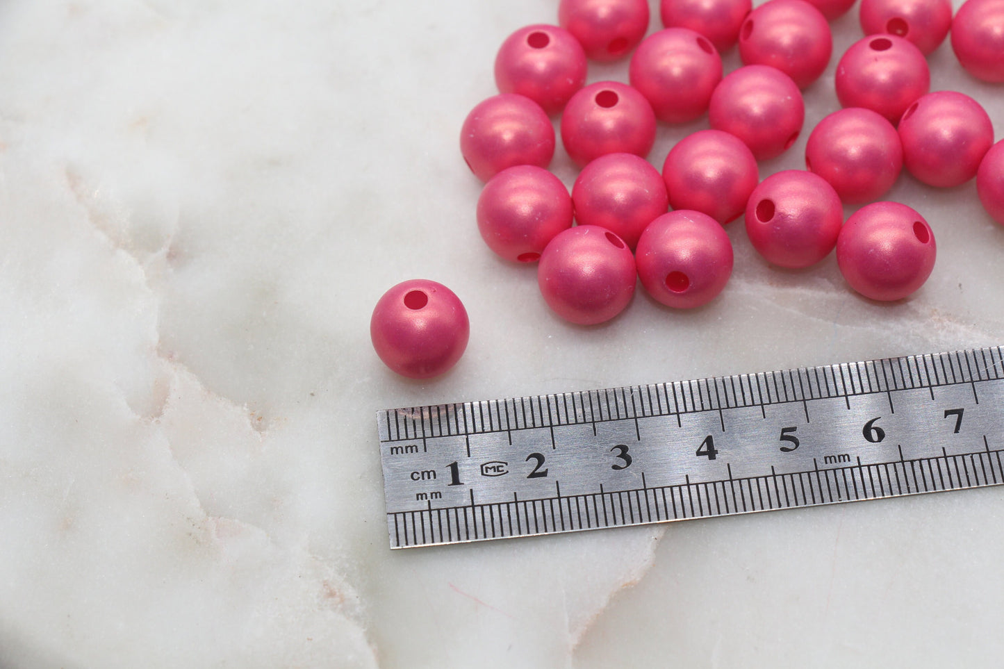 12mm Hot Pink Shimmer Gumball Beads, Round Acrylic Loose Beads, Bubblegum Beads, Chunky Beads, Plastic Beads, Jewelry Making Beads #3022
