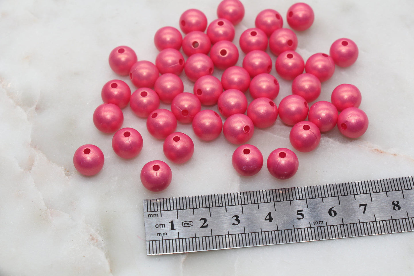 10mm Hot Pink Shimmer Gumball Beads, Round Acrylic Loose Beads, Bubblegum Beads, Chunky Beads, Gumball Beads, Smooth Plastic Beads #3023