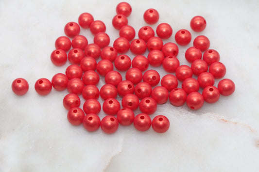 10mm Dark Orange Shimmer Gumball Beads, Round Acrylic Loose Beads, Bubblegum Beads, Chunky Beads, Gumball Beads, Smooth Plastic Beads #3025
