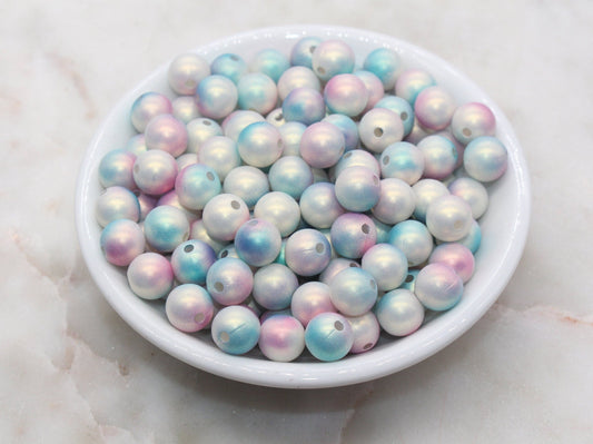 10mm Purple and Blue Ombre Shimmer Gumball Beads, Round Acrylic Loose Beads, Bubblegum Beads, Chunky Beads, Smooth Plastic Beads #3034