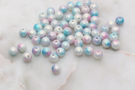 8mm Ombre Shimmer Gumball Beads, Round Acrylic Loose Beads, Bubblegum Beads, Chunky Beads, Smooth Round Plastic Beads #3035