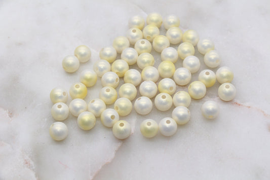 8mm Yellow Ombre Shimmer Gumball Beads, Round Acrylic Loose Beads, Bubblegum Beads, Chunky Beads, Smooth Round Plastic Beads #3039