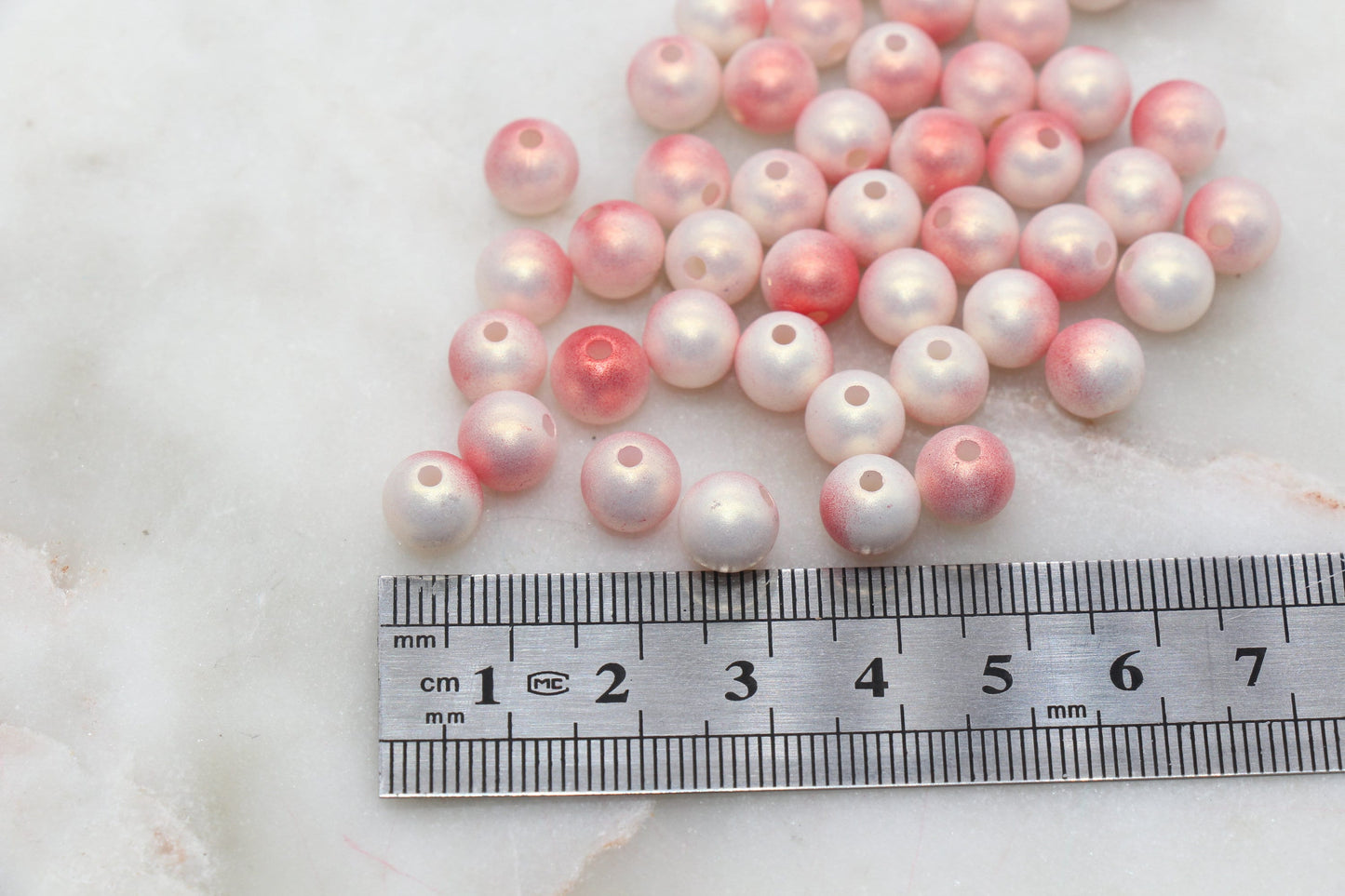 8mm Peach Ombre Shimmer Gumball Beads, Round Acrylic Loose Beads, Bubblegum Beads, Chunky Beads, Smooth Round Plastic Beads #3040