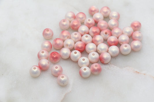8mm Peach Ombre Shimmer Gumball Beads, Round Acrylic Loose Beads, Bubblegum Beads, Chunky Beads, Smooth Round Plastic Beads #3040