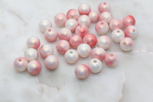 12mm Peach Ombre Shimmer Gumball Beads, Round Acrylic Loose Beads, Bubblegum Beads, Chunky Beads, Plastic Beads, Jewelry Making Beads #3043