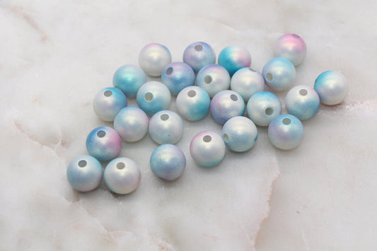 12mm Mix Shimmer Gumball Beads, Round Acrylic Loose Beads, Bubblegum Beads, Chunky Beads, Jewelry Making Beads #3046