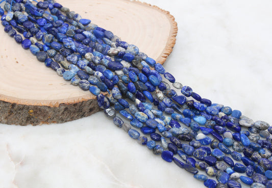 Lapis Lazuli Nugget Beads, Lapis Lazuli Gemstone Loose Beads, Pebble Beads, Chip Beads, Nugget Beads, Size 6mm-7mm, #13