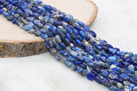 Lapis Lazuli Nugget Beads, Lapis Lazuli Gemstone Loose Beads, Pebble Beads, Chip Beads, Nugget Beads, Size 6mm-7mm, #13