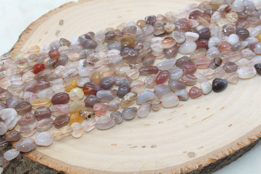 Botswana Agate Beads, Gemstone Nugget Beads, Loose Beads, Pebble Nugget Beads, Size 6mm-7mm #10