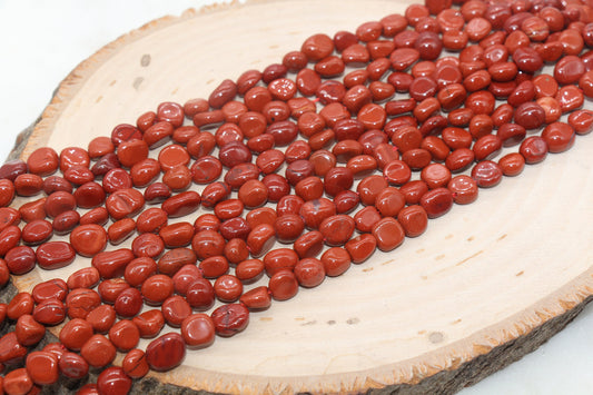 Red Jasper Nugget Beads, Red Gemstone Loose Beads, Pebble Beads, Nugget Beads, Size 6mm-7mm, #41