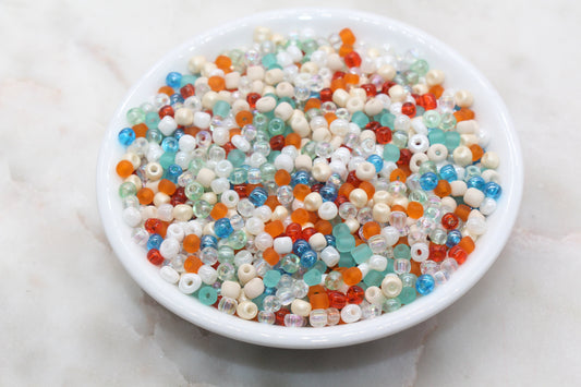 Mix Glass Seed Beads, 4mm 6/0 Glass Seed Beads, Multicolor Seed Beads, Rocailles Beads, Bracelet Beads, Beading Supplies #3059