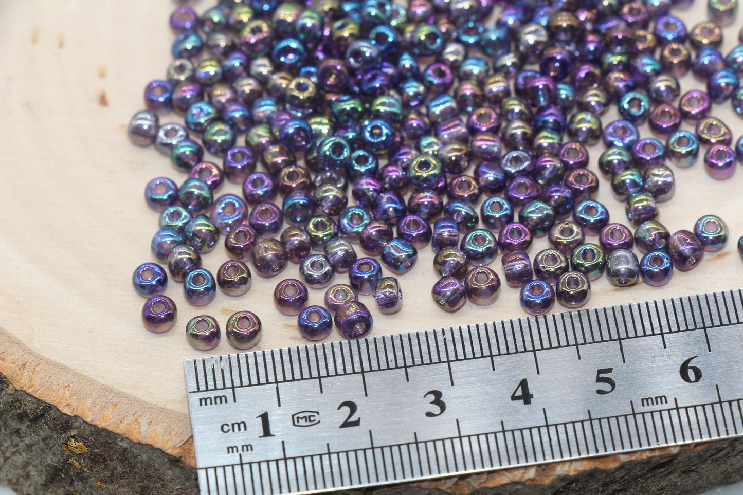 Iridescent Transparent AB Glass Seed Beads, 4mm 6/0 Glass Round Beads, Rainbow Trans Seed Beads, Rocailles Beads, Beading Supplies #648