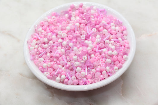 Mix Pink Glass Seed Beads, Size 4mm 6/0 Glass Seed Beads, Multicolor Seed Beads, Rocailles Beads, Bracelet Beads #3081