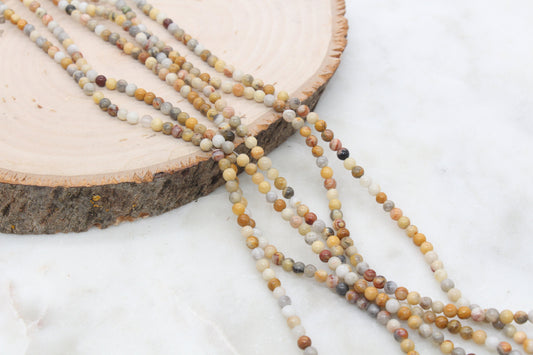 Crazy Lace Agate Beads, Natural Gemstone Smooth Round Beads, Sizes 4mm 6mm 8mm 10mm, Full Strand 15.5 inch, #10