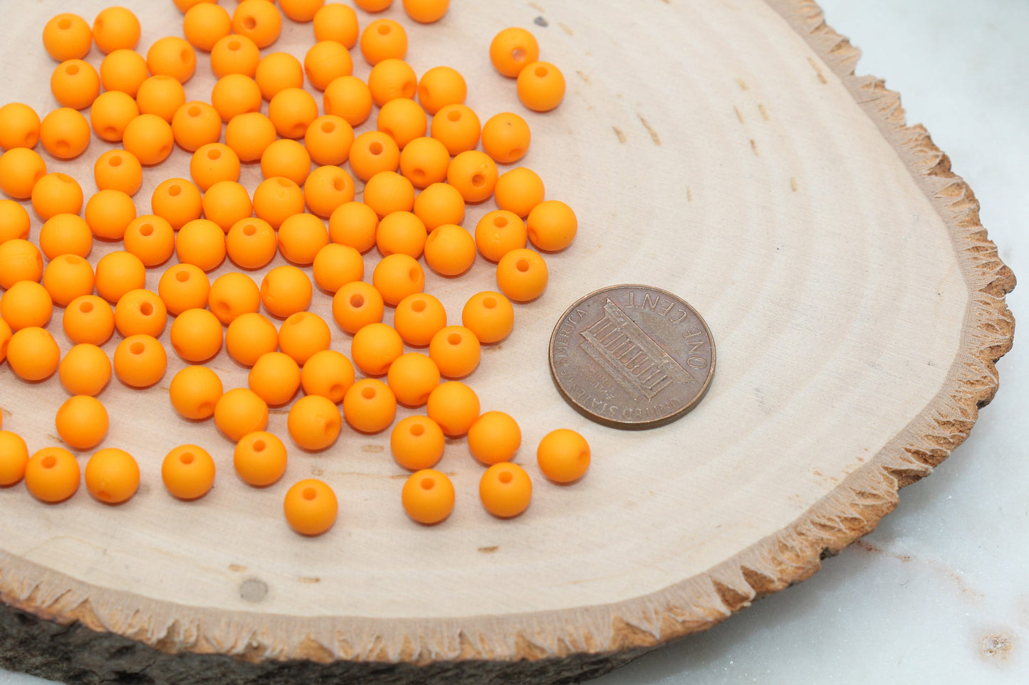 6mm Matte Orange Gumball Beads, Round Acrylic Loose Beads, Frosted Bubblegum Beads, Chunky Beads, Round Plastic Beads #136