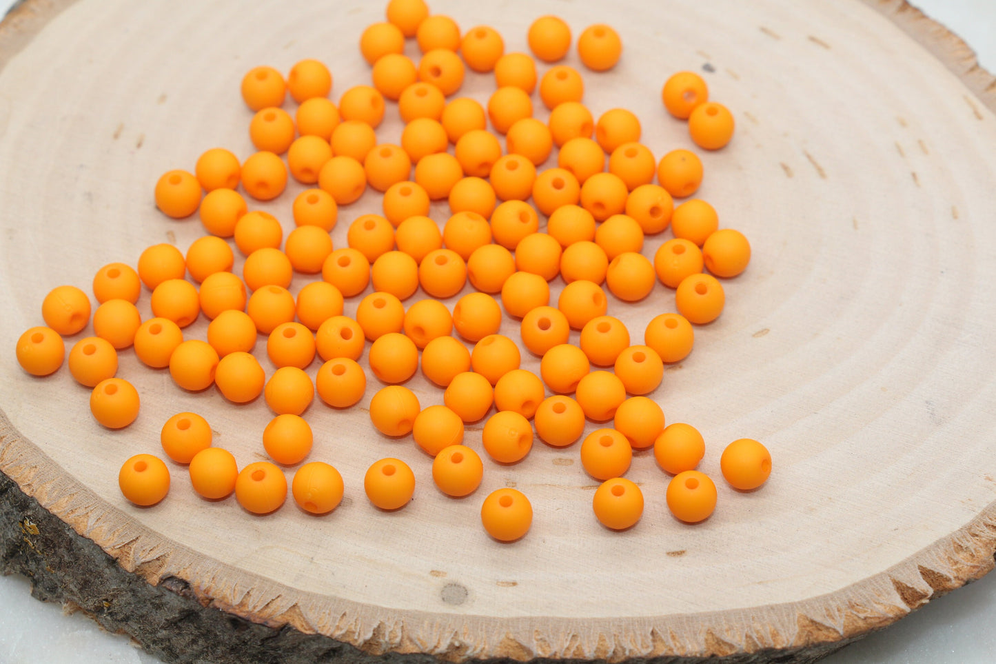 6mm Matte Orange Gumball Beads, Round Acrylic Loose Beads, Frosted Bubblegum Beads, Chunky Beads, Round Plastic Beads #136